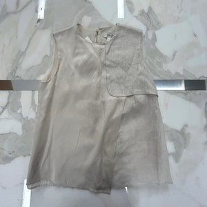 MaxMara Vezzano Silk Linen Sleeveless Top NEW